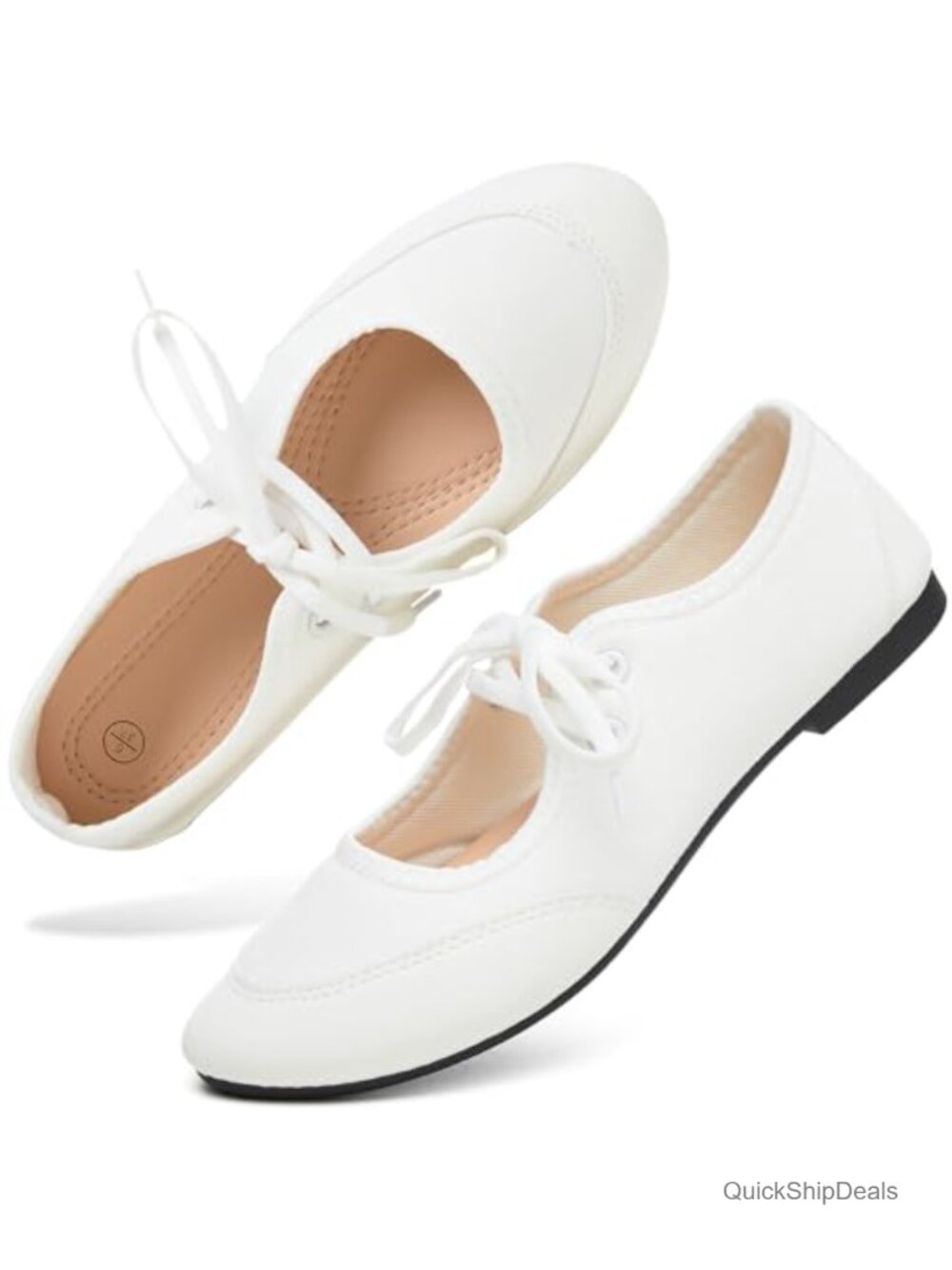 Suede Lace Up Mary Jane Ballet Flats Round Toe Comfort Women's Dress Shoes